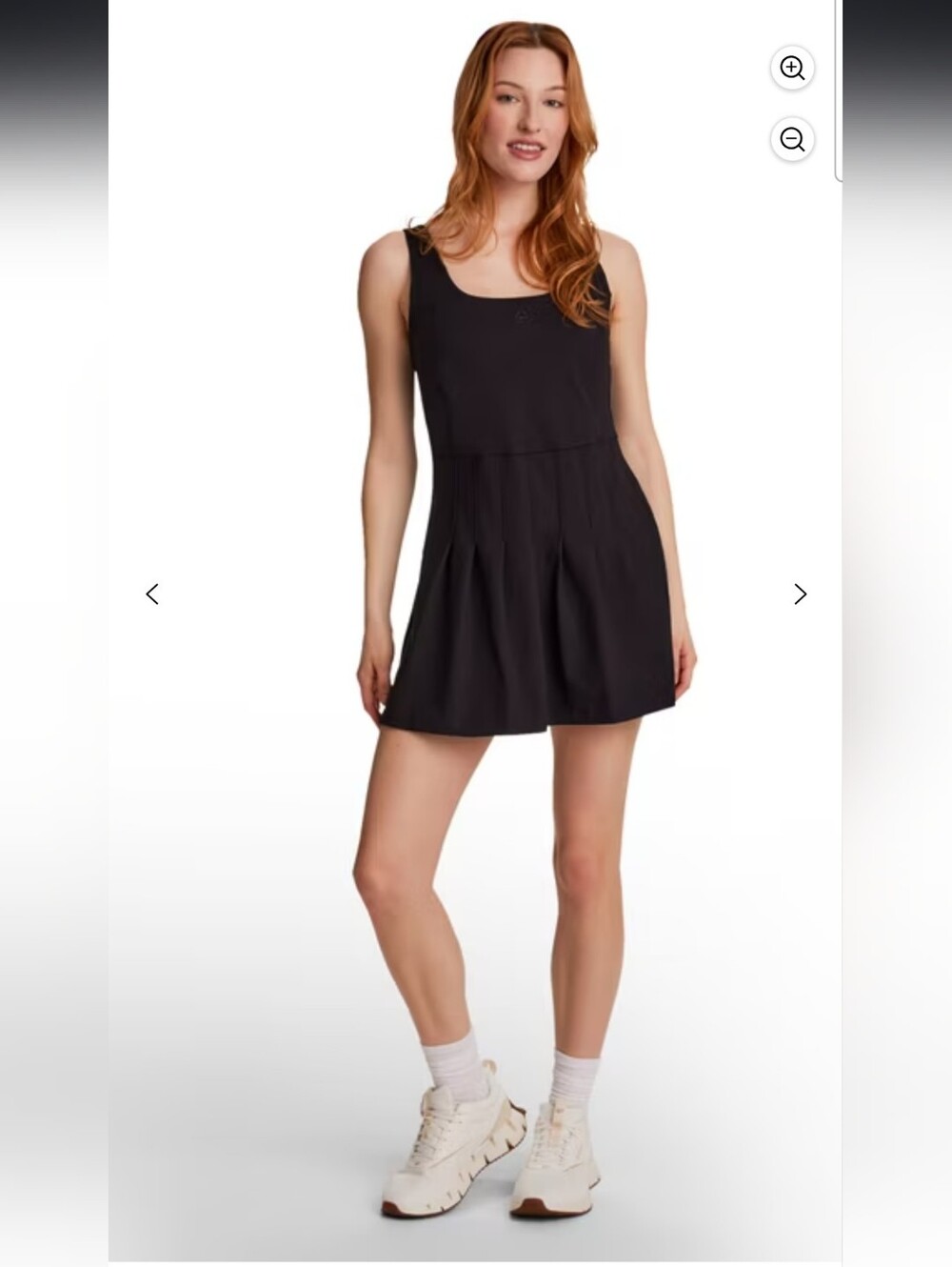 Reebok Black Sleeveless Pleated Mini Dress